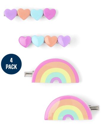 Girls Rainbow Hair Clip 4-Pack