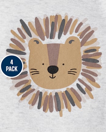 Baby Animal Bodysuit 4-Pack