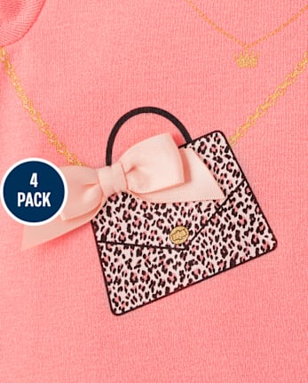 Body de leopardo para bebé niña, paquete de 4