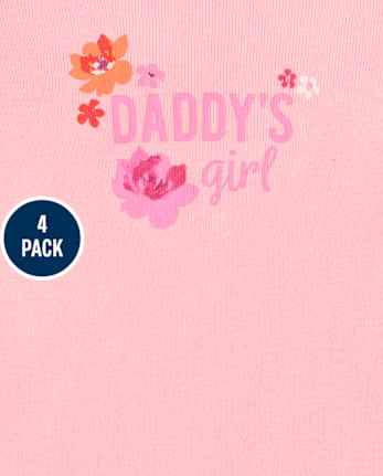 Body floral para bebé niña, paquete de 4