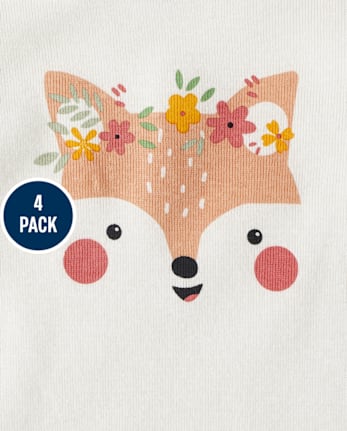 Baby Girls Fox Bodysuit 4-Pack