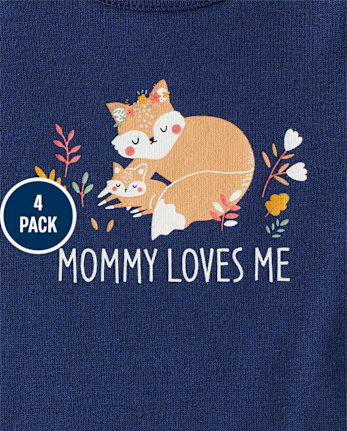 Baby Girls Fox Bodysuit 4-Pack