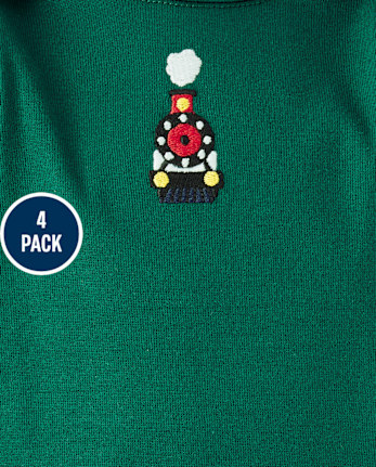 Baby Boys Train Bodysuit 4-Pack