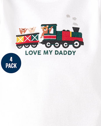 Baby Boys Train Bodysuit 4-Pack