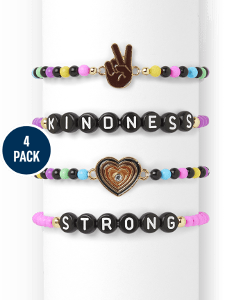 Girls Kindness Beaded Bracelet 4-Pack