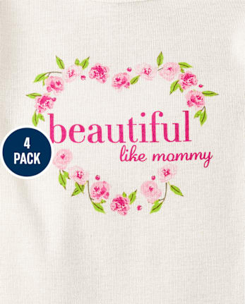 Baby Girls Floral Bodysuit 4-Pack