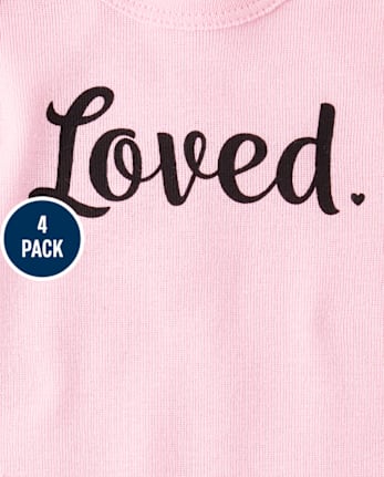 Baby Girls Heart Bodysuit 4-Pack