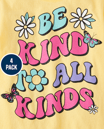 Girls Kind Graphic Tee 4-Pack