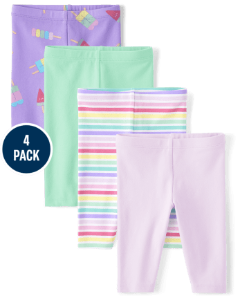 Toddler Girls Popsicle Capri Leggings 4-Pack