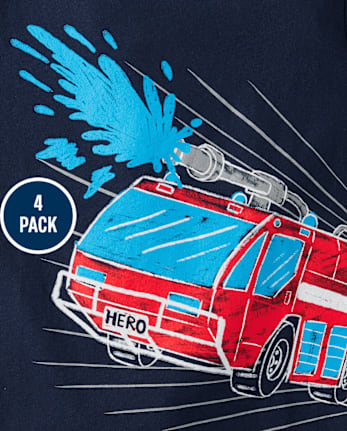 Lot de 3 t-shirts à imprimé véhicule pour bébés et tout-petits garçons