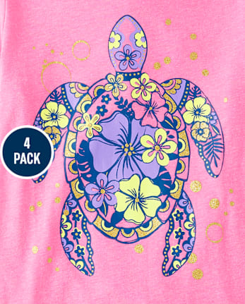 Girls Animal Graphic Tee 4-Pack
