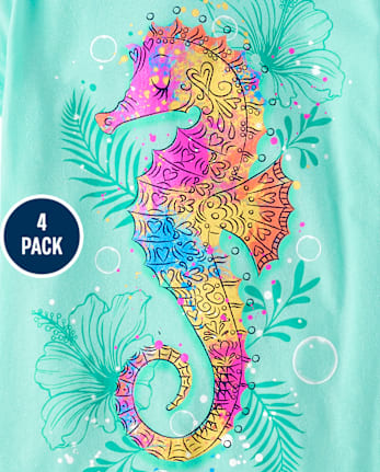 Girls Animal Graphic Tee 4-Pack