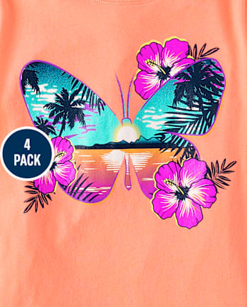 Girls Animal Graphic Tee 4-Pack