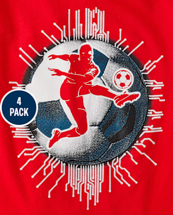 Camiseta deportiva con gráfico para niño, paquete de 4