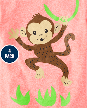 Baby And Toddler Boys Animal Graphic Tee 4-Pack