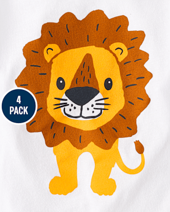 Baby And Toddler Boys Animal Graphic Tee 4-Pack