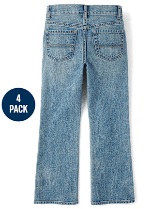 Paquete de 4 jeans bootcut no elásticos para niños