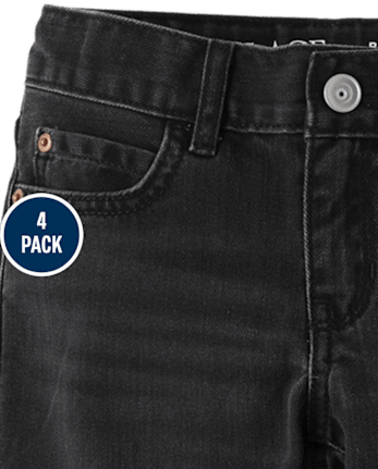 Paquete de 4 jeans bootcut no elásticos para niños