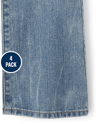 Paquete de 4 jeans bootcut no elásticos para niños