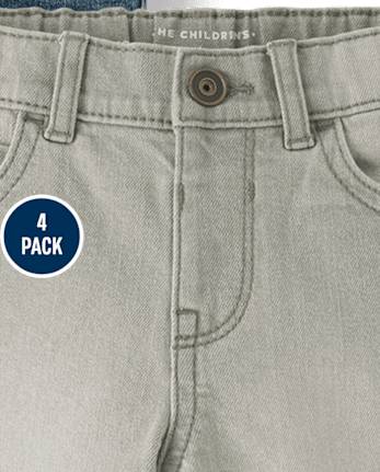 Baby And Niños pequeños Jeans ajustados para niños, paquete de 4