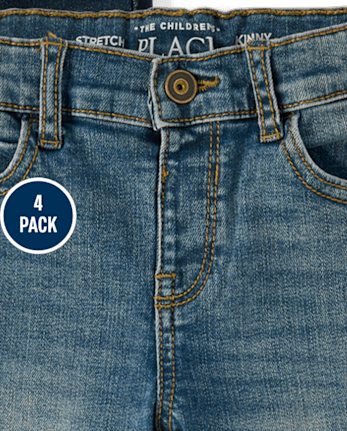 Pack de 4 vaqueros ajustados para bebés y niños pequeños