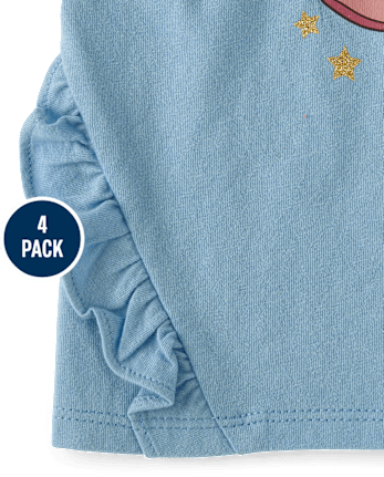 Niños pequeños Niña Cowgirl Flutter Top 4-Pack