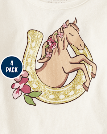 Niños pequeños Niña Cowgirl Flutter Top 4-Pack
