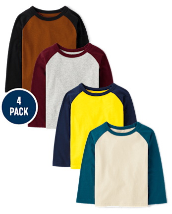 Baby And Toddler Boys Raglan Top 4-Pack