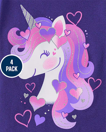 Baby And Niños pequeños Niña Animal Camisetas estampadas 4-Pack