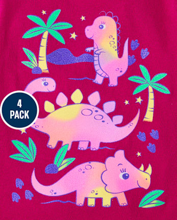Baby And Niños pequeños Niña Animal Camisetas estampadas 4-Pack