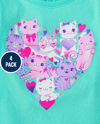 Baby And Niños pequeños Niña Animal Camisetas estampadas 4-Pack