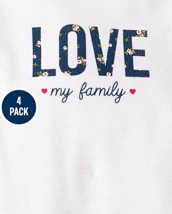 Bebé niña Floral Love Enterizo 4-Pack