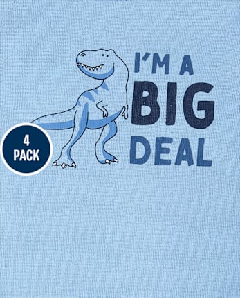 Bebé niño Dino Enterizo paquete de 4