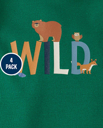Baby Boys Forest Bodysuit 4-Pack