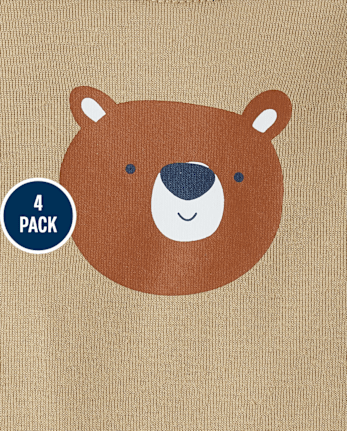 Lot de 4 bodies pour bébé motif animal