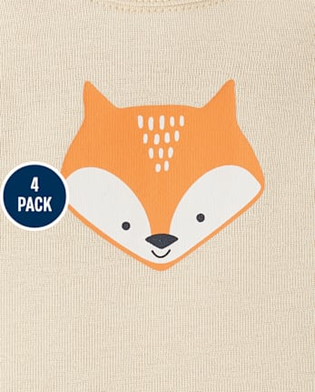 Lot de 4 bodies pour bébé motif animal