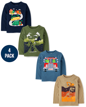 Baby And Toddler Boys Dino Graphic Tee 4-Pack