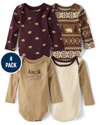 Baby Boys Bear Bodysuit 4-Pack
