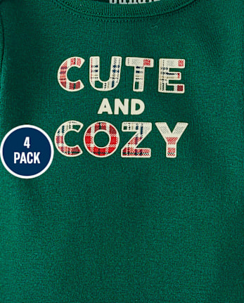 Baby Boys Plaid Bodysuit 4-Pack