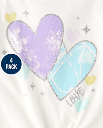 Toddler Girls Heart Tie Front Tank Top 4-Pack