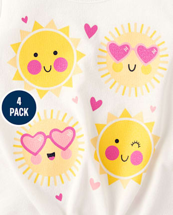 Toddler Girls Sun Ruffle Tank Top 4-Pack
