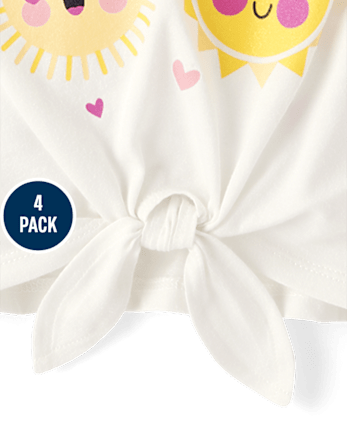 Toddler Girls Sun Ruffle Tank Top 4-Pack