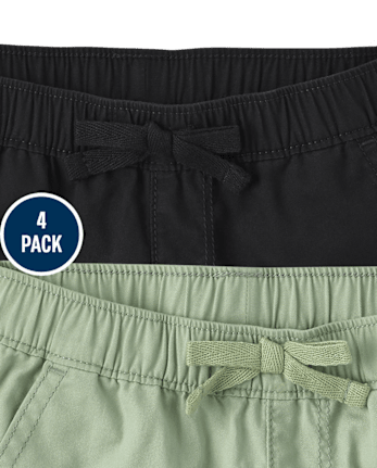 Toddler Girls Twill Pull On Shorts 4-Pack