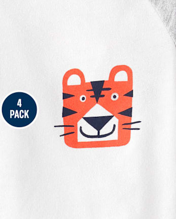Baby And Toddler Boys Animal Top 4-Pack