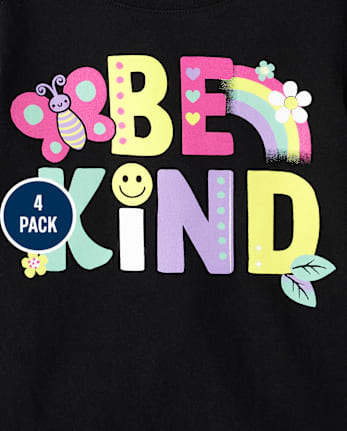Baby And Toddler Girls Animal Graphic Tee 4-Pack