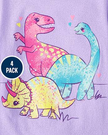 Baby And Toddler Girls Animal Graphic Tee 4-Pack