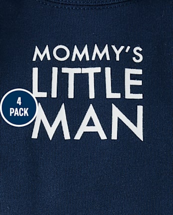 Baby Boys Little Man Bodysuit 4-Pack