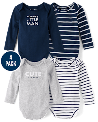 Baby Boys Little Man Bodysuit 4-Pack