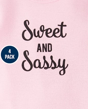 Baby Girls Sweet And Sassy Bodysuit 4-Pack
