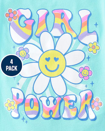 Baby And Toddler Girls Positivity Graphic Tee 4-Pack